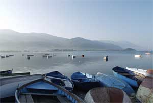 Boote am Ohrid-See